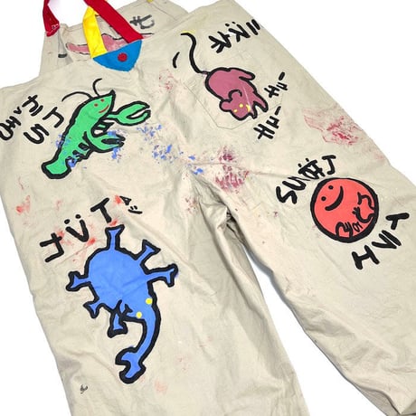 【USED】90'S HANDCRAFT & HANDPAINT OVERALLS (No.3)