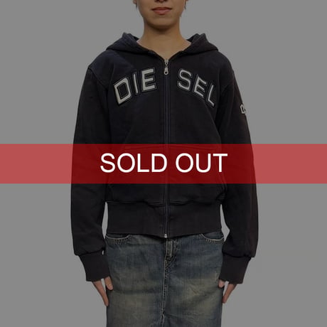 【USED】00's BOOTLEG DIESEL? ZIP SWEAT PARKA