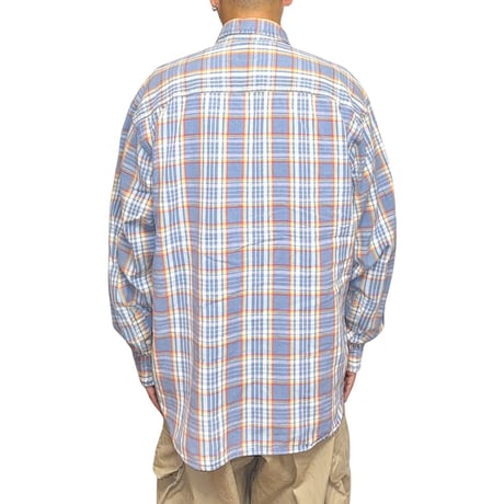 【USED】90's OLD GAP PLAID B.D. SHIRT SKY BLUE