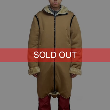 【USED】MIU MIU 1999AW DETACHABLE SLEEVES LINING FUR HOODED COAT