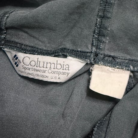 【USED】90's Columbia VINTAGE COTTON HOODED JACKET FADE GREEN