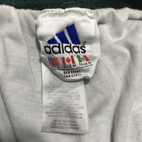 【USED】90'S ADIDAS 3-STRIPES LOGO NYLON TRACK PANTS GREEN