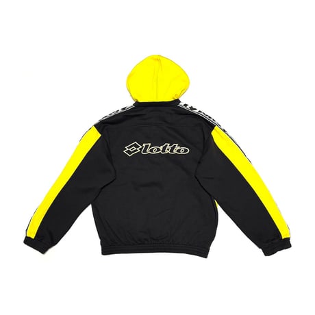 【USED】90's-00's Lotto Logo Tape Pullover Sweat Hoodie Black/Yellow