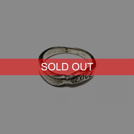 【USED】Vintage Sterling Silver LOVE Wave Band Ring