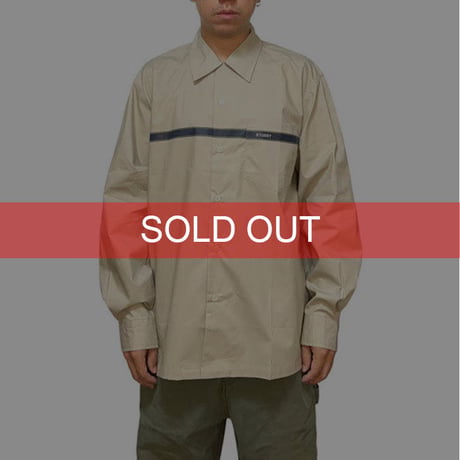 【DEAD STOCK】00'S STUSSY LINE DESIGN SHIRT BEIGE