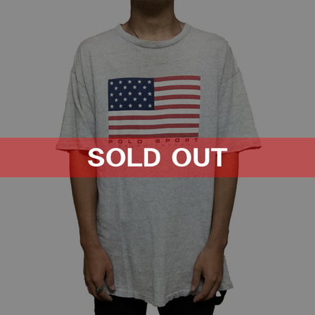 【USED】90'S POLO SPORT STARS AND STRIPES T-SHIRT