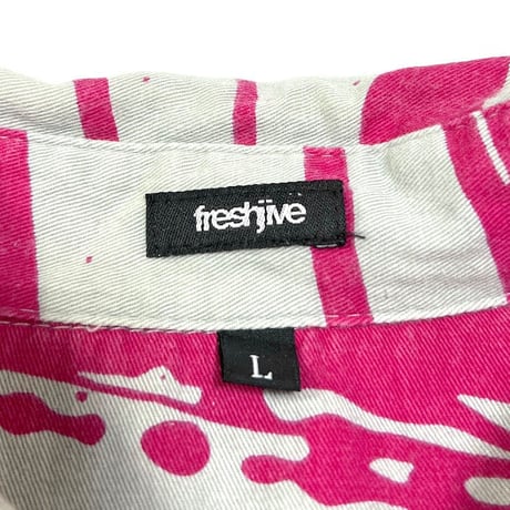 【USED】90'S-00'S FRESHJIVE SPLASH PRINT S/S SHIRT