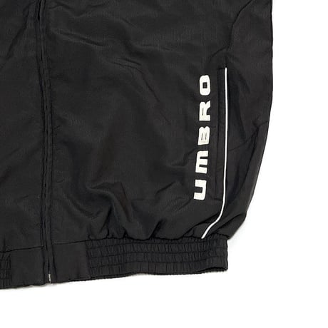 【USED】00'S UMBRO POLY TRACK JACKET BLACK × WHITE