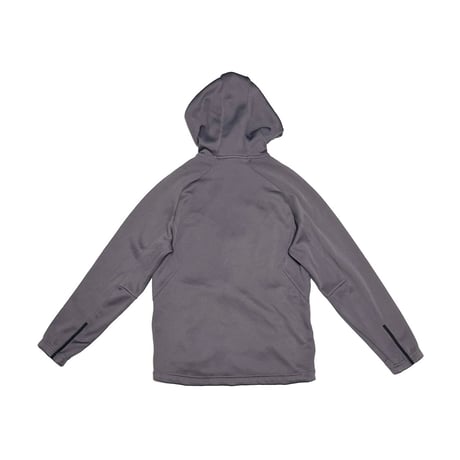 【USED】00's NIKE SPHERE DRY Asymmetrical Front-Zip Tech Hoodie Grey / Red