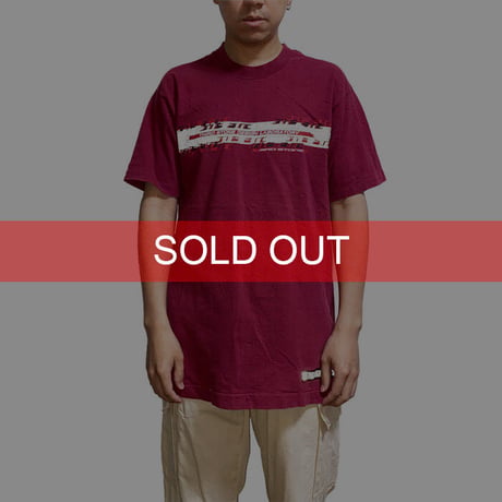 【USED】90'S THIRD STONE REFLECTOR GRAPHIC T-SHIRT WINE RED