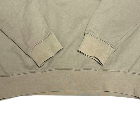 【USED】00's NIKE Hand-Spinner Flocked Logo Crewneck Sweatshirt Sand Khaki