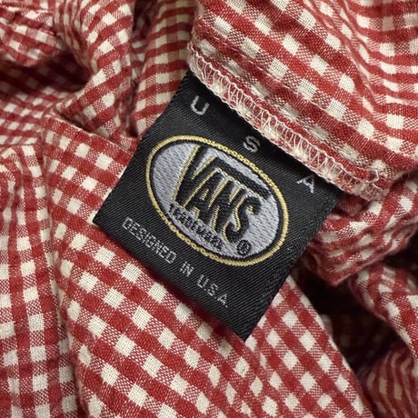 【USED】00's VANS GINGHAM CHECK PULLOVER B.D SHIRT
