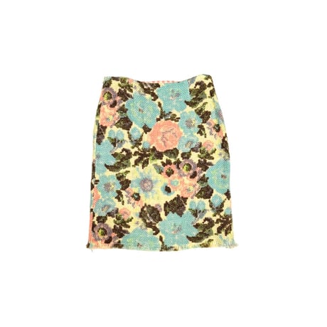 【USED】00's MOSCHINO CHEAP AND CHIC Floral Jacquard Wool Skirt