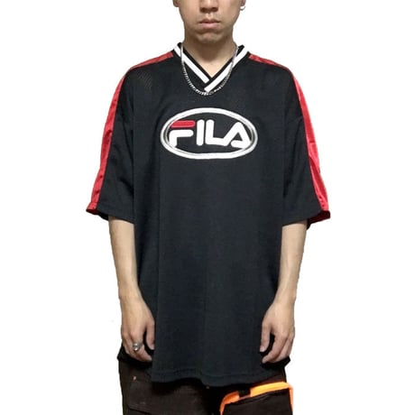 【USED】90'S FILA FOOTBALL T-SHIRT BLACK