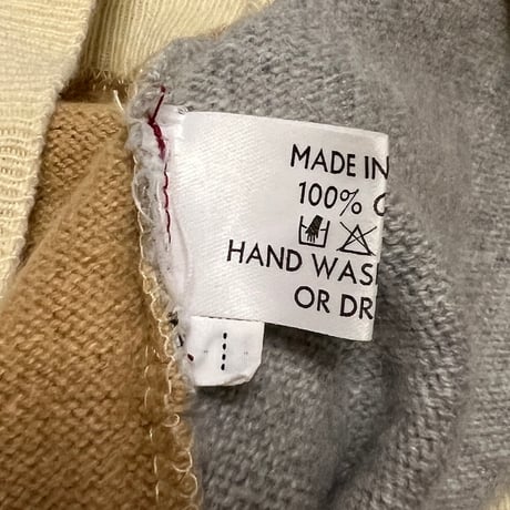 【USED】90's FAKE LONDON CRAZY PATCHWORK CASHMERE SWEATER