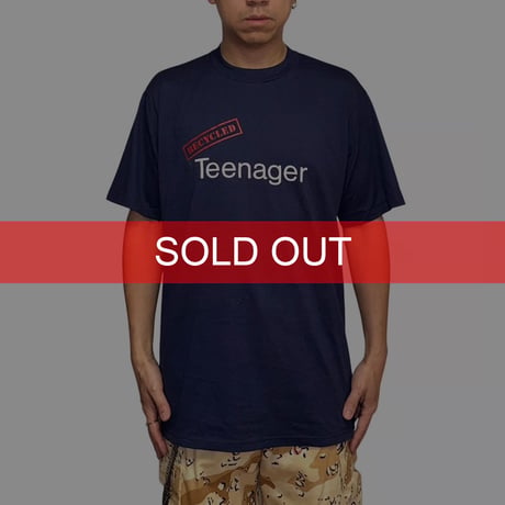 【USED】80's-90's “RECYCLED Teenager" Message T-Shirt