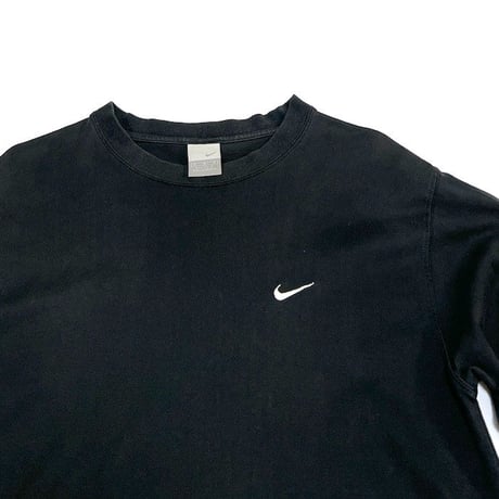 【USED】00'S NIKE LOGO EMBROIDERY L/S T-SHIRT SIZE:M