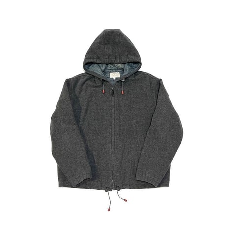【USED】90'S-00'S ARMANI JEANS FLEECE WOOL HOODED JACKET