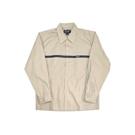 【DEAD STOCK】00'S STUSSY LINE DESIGN SHIRT BEIGE