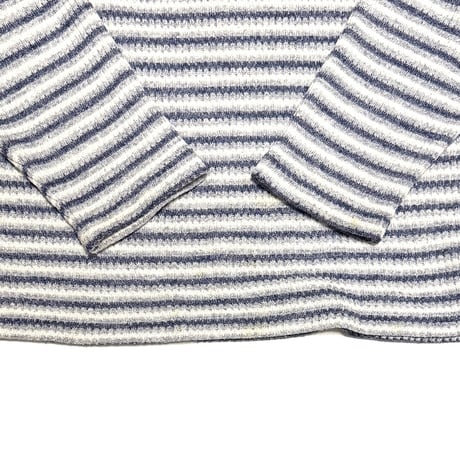 【USED】90's OFFSHORE Newport Beach Loop Knit Border Mock Neck Surf Knit