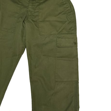 【USED】90s British Army Olive Fatigue Pants with Single Cargo Pocket