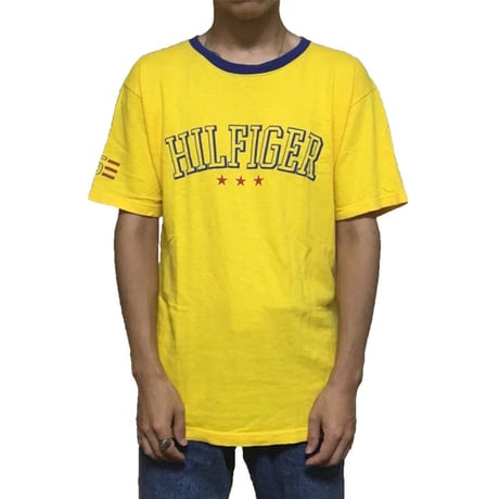 【USED】90'S TOMMY HILFIGER T-SHIRT YELLOW