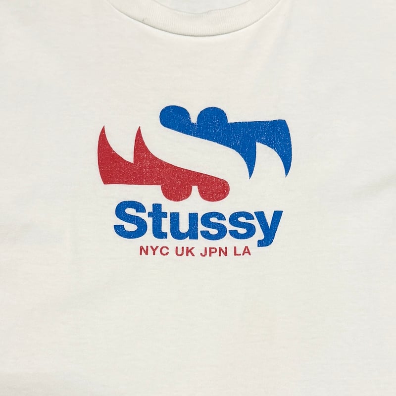 USED】90's STUSSY Global Cities Pepsi Color Gr