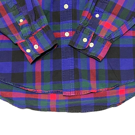 【USED】90's OLD GAP CHECK B.D SHIRT BLUE×GREEN×RED