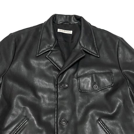 【USED】80's-90's EMPORIO ARMANI SHORT LENGTH SYNTHETIC LEATHER JACKET