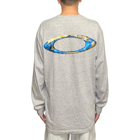 【USED】00's OAKLEY "WORLDWIDE" Ellipse Globe Graphic L/S T-Shirt