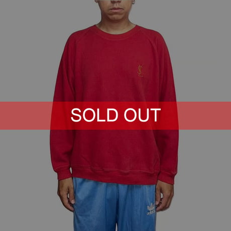 【USED】90's YVES SAINT LAURENT CASSANDRE LOGO RIBBED L/S TOP