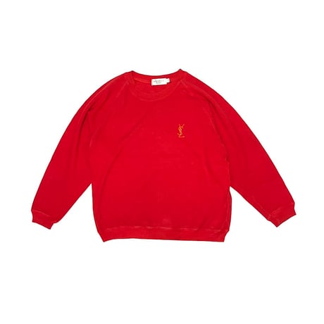 【USED】90's YVES SAINT LAURENT CASSANDRE LOGO RIBBED L/S TOP