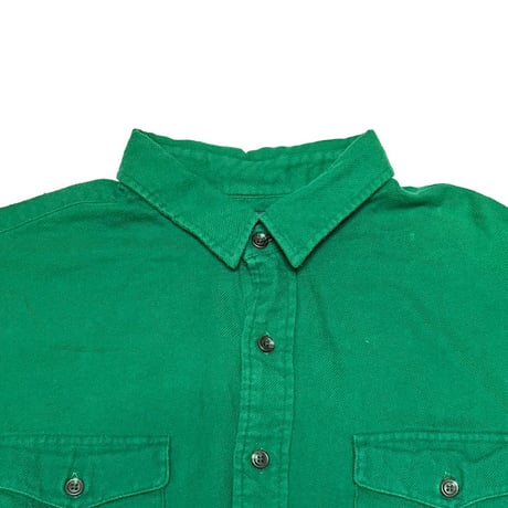 【USED】90's Polo by Ralph Lauren BIAS DOUBLE POCKET SHIRT GREEN