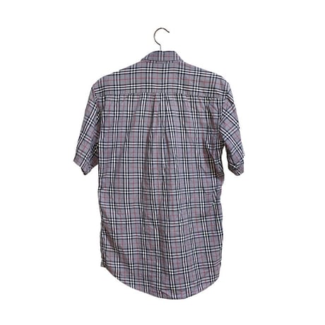 【USED】90'S BURBERRYS GRAY NOVA CHECK S/S B.D SHIRT