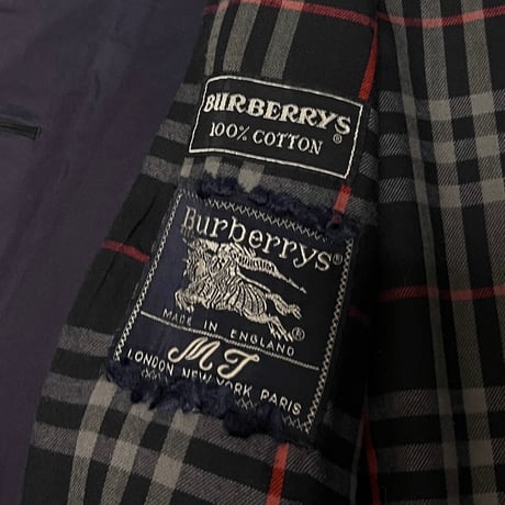 【USED】80's Burberrys ONE PANEL SLEEVE BALMACAAN COAT NAVY MADE IN ENGLAND