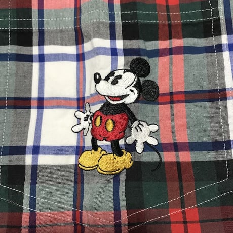 【USED】90'S DISNEY MICKEY CHECK SHIRT
