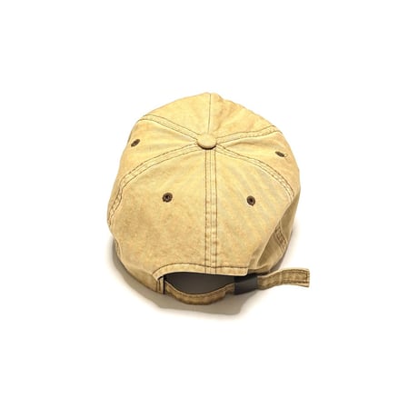 【USED】00's Thrasher Magazine Distressed Brim Embroidered Cap Washed Sand Beige