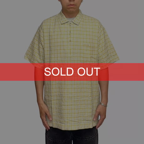 【USED】00's VANS HALF ZIP CHECK SHIRT YELLOW