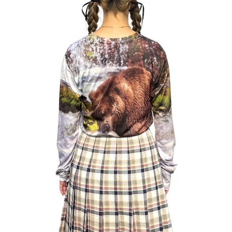 【USED】00's GET A LIFE BEAR PHOTO POLY L/S T-SHIRT