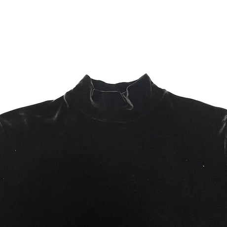【USED】90's ANN TAYLOR MOCK NECK VELOUR S/S TOP