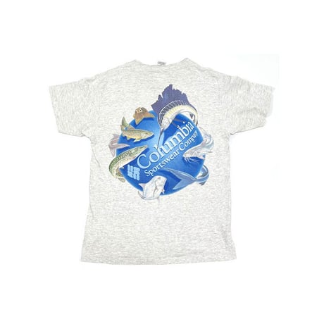 【USED】90'S COLUMBIA FISH PRINT T-SHIRT