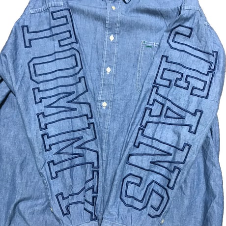 【USED】90'S TOMMY JEANS EMBROIDERED CHAMBRAY SHIRT