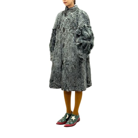 【USED】80's-90's ECO FUR & ECO LEATHER REVERSIBLE COAT