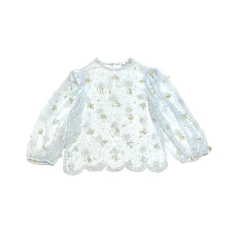 【USED】80's JACK BRYAN BEAD AND SEQUIN DECORATION ROMANTIC TOP
