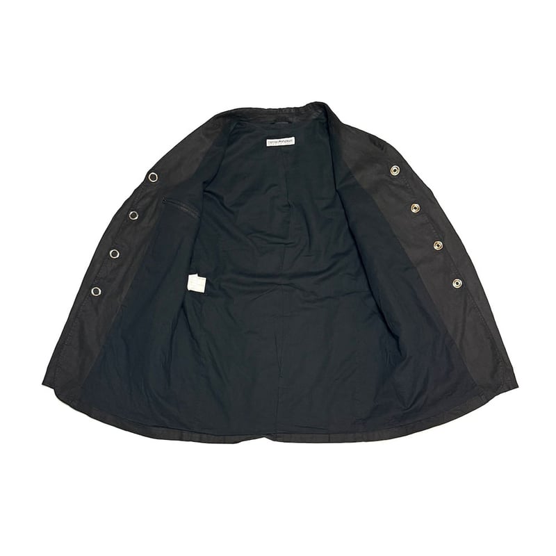 EMPORIO ARMANI ノーカラージャケット リボン ブラック 肩パッド EMPORIO ARMANI ノーカラージャケット リボン ブラック 肩パッド