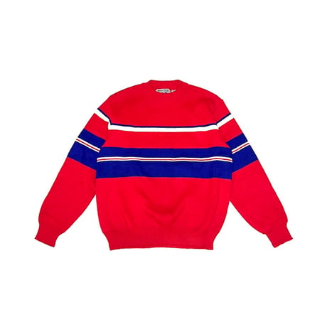 【USED】90'S B.S.R. ACRYLIC LINE KNIT SWEATER