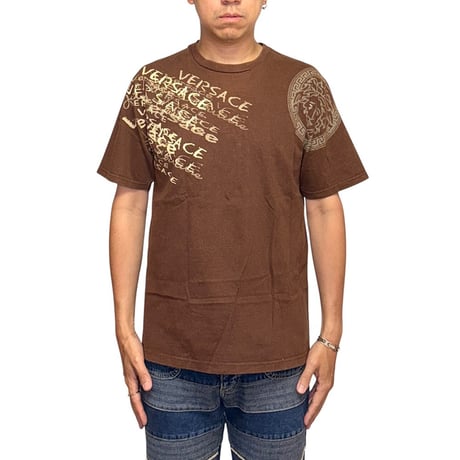 【USED】00's VERSACE JEANS COUTURE Cross Seam Print T-shirt