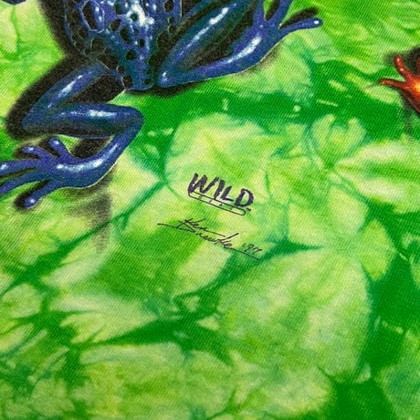 【USED】90's WILD GEAR ACID FROGS TIE-DYE T-SHIRT