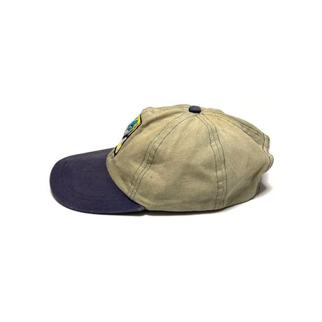 【USED】90's HOOK-UPS CAP BEIGE × SLATE BLUE