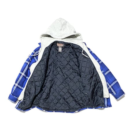 【USED】00'S MOOSE CREEK COTTON FLANNEL HOODED SHIRT JACKET